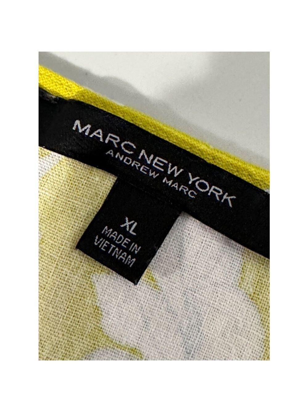 Marc New York Linen Blend Floral Top Yellow White XL - Picture 11 of 12